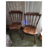 2 vintage solid wood chairs 2 vintage solid wood chairs