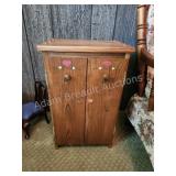Wood doll armoire and doll luggage chest Wood doll armoire and doll luggage chest
