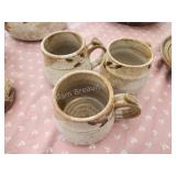 3 M. Clarey pottery mugs 3 M. Clarey pottery mugs