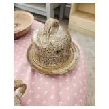 Vintage Oberloier Pottery done cheese dish, Vintage Oberloier Pottery done cheese dish,