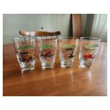 4 Vintage Libby automobile glasses- Packard 1899, 4 Vintage Libby automobile glasses- Packard 1899,