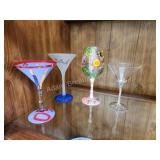 4 Novelty wine and martini glasses 4 Novelty wine and martini glasses