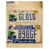 2 State of Michigan loon license plates 2 State of Michigan loon license plates