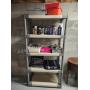 Plastic storage shelving unit with contents, must Plastic storage shelving unit with contents, must