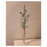 Decorative metal and glass flowers and stem vase