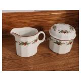 Porsgrund Norway heart and boughs sugar creamer
