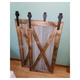2 decorative sliding barn doors, 19.25 x 39.75,