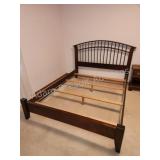 Modern dark wood queen size bed set, comes with