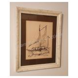 The Spray on Boston Harbor by R E Kennedy 1968