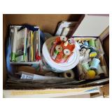 Box of miscellaneous sewing supplies