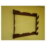 Vintage wooden wall mount gun rack