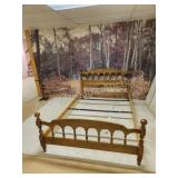 Vintage wood full size bed set, comes with