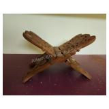 Vintage hand carved solid wood collapsible Bible