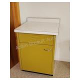 Vintage formica top metal storage cabinet, 26x 24