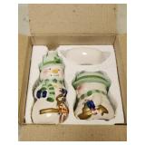 Brand new snowman three-piece Holiday ceramic