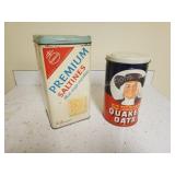 2 vintage storage tins