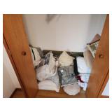 Closet clean out, linens, towels, pillows, etc,