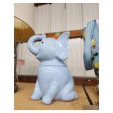 Blue elephant hand-painted cookie jar Blue elephant hand-painted cookie jar