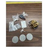 Box of assorted wall clock parts and accessories Box of assorted wall clock parts and accessories