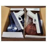 2 electronic squirt guns and assorted clips 2 electronic squirt guns and assorted clips