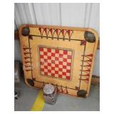 Vintage Carrom board with game pieces Vintage Carrom board with game pieces
