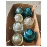 7 assorted antique vintage glass insulators 7 assorted antique vintage glass insulators