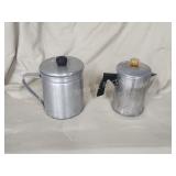 Two vintage aluminum coffee pots Two vintage aluminum coffee pots