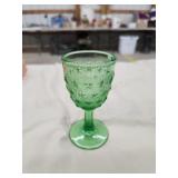 Vintage green depression glass  starred 5-in Vintage green depression glass  starred 5-in