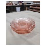 Sex vintage paint depression glass 5.5-in saucer Sex vintage paint depression glass 5.5-in saucer