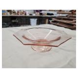 Vintage pink depression glass octagon 8.75-in Vintage pink depression glass octagon 8.75-in