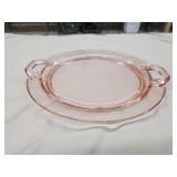 Vintage pink depression glass 10.75-in platter Vintage pink depression glass 10.75-in platter