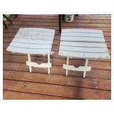 2 plastic collapsible plastic patio side tables 2 plastic collapsible plastic patio side tables