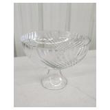 Vintage 10-in clear glass stem compote Vintage 10-in clear glass stem compote