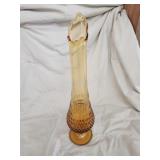 Vintage amber swung glass 20-in vase Vintage amber swung glass 20-in vase
