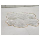 Vintage gold gilded leaf relish tray, 11 X 16.75 Vintage gold gilded leaf relish tray, 11 X 16.75