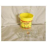 Vintage sheds plastic peanut butter pail and 10 Vintage sheds plastic peanut butter pail and 10