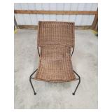 Vintage steel frame wicker woven chair Vintage steel frame wicker woven chair