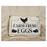 Decorative farm fresh eggs tin sign, 8x12 Decorative farm fresh eggs tin sign, 8x12
