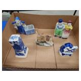 Five pieces vintage antique porcelain figurines Five pieces vintage antique porcelain figurines