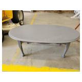Vintage solid wood painted oval coffee table, 22 Vintage solid wood painted oval coffee table, 22