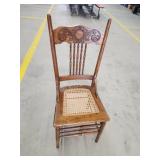 Antique vintage solid wood cane bottom dining Antique vintage solid wood cane bottom dining