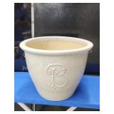 Large decorative glazed planter, 15 inch diameter Large decorative glazed planter, 15 inch diameter