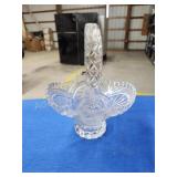 Vintage Crystal Basket with etched flowers,  8 x Vintage Crystal Basket with etched flowers,  8 x