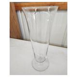 Modern Vintage clear glass 17-in-footed flower Modern Vintage clear glass 17-in-footed flower