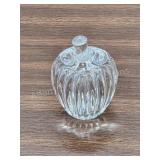 Vintage hand blown ribbed glass apple paperweight Vintage hand blown ribbed glass apple paperweight
