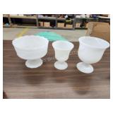 Four pieces vintage EO Brody company milk glass Four pieces vintage EO Brody company milk glass