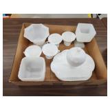 Box of assorted vintage grape themed milk glass Box of assorted vintage grape themed milk glass