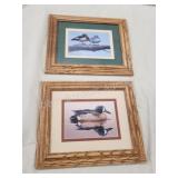 Two wood framed matted duck prints, 10.5 X 12.75 Two wood framed matted duck prints, 10.5 X 12.75