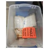 Tote of assorted stickers, packing list Tote of assorted stickers, packing list
