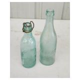Two vintage Blue Glass bottles- American Bottling Two vintage Blue Glass bottles- American Bottling